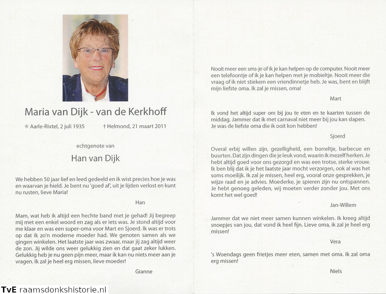 Maria van de Kerkhoff- Han van Dijk